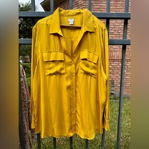 Chico's Golden Button-Down Shirt